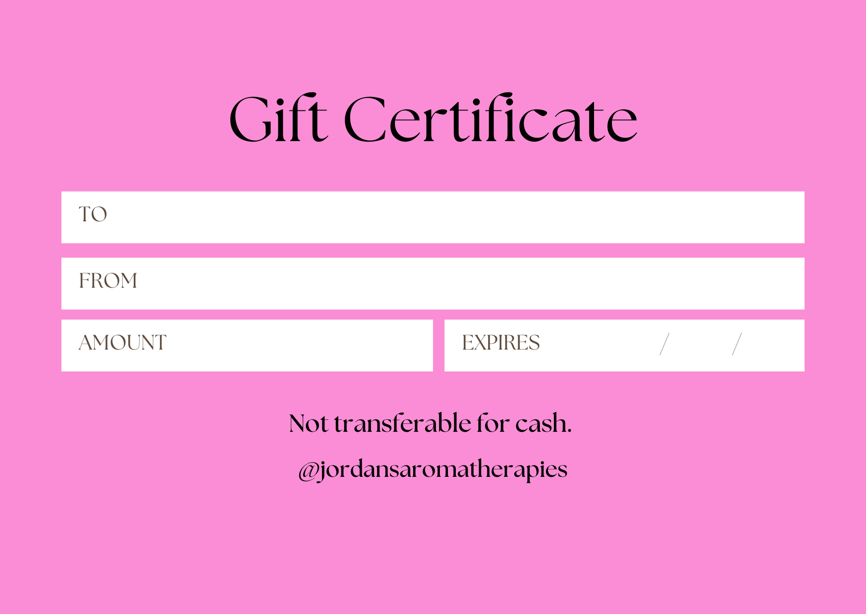 Jordan's Selfcare Gift Card