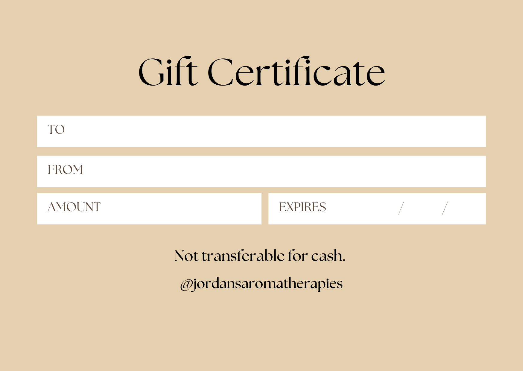 Jordan's Selfcare Gift Card